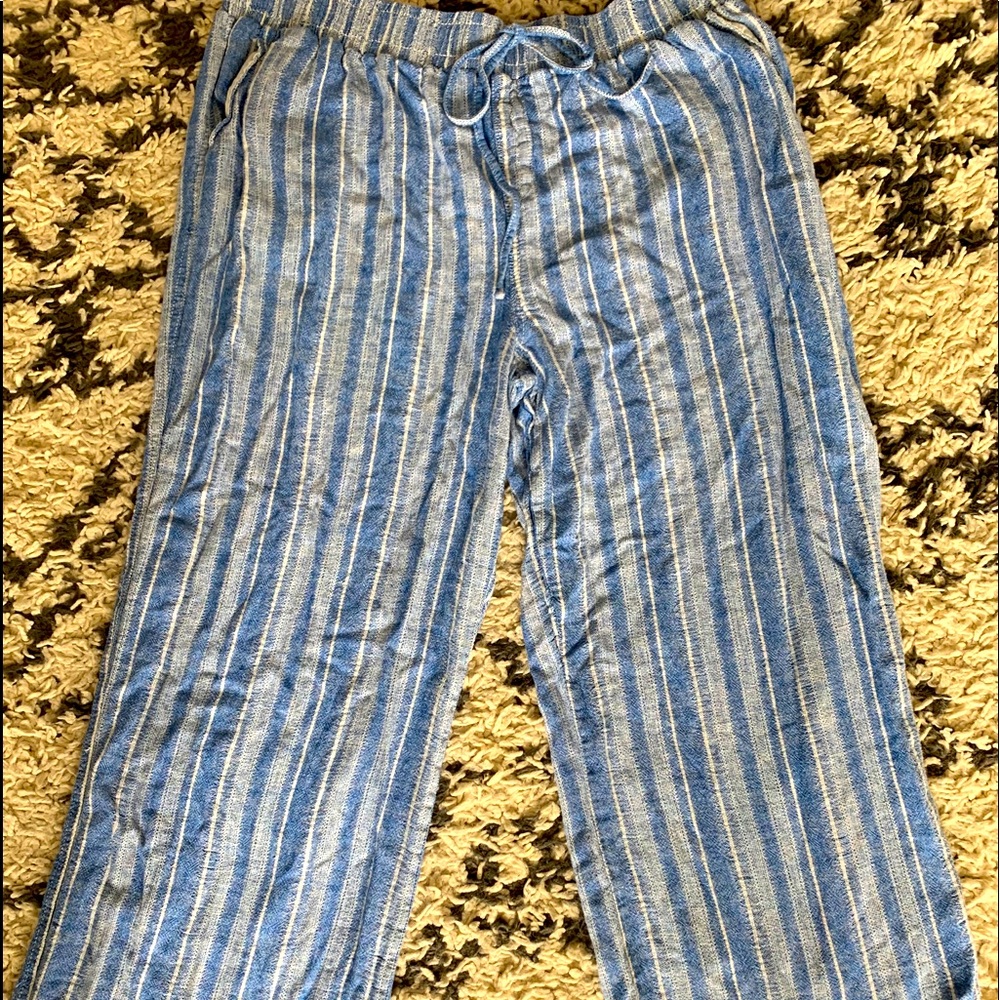 Linen type fabric pants